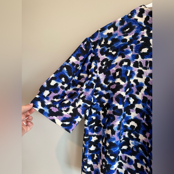 ESSENTIEL ANTWERP Blue Leopard Print Puff Sleeve Top - Picture 8 of 16